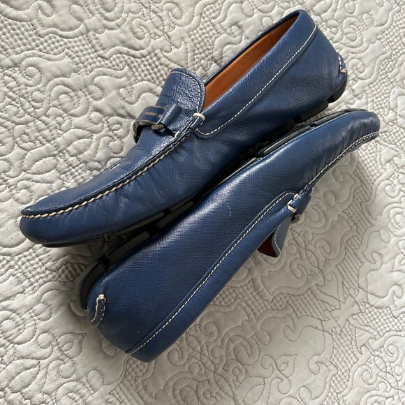 Men's Blue Prada Loafers Size 11 - Picture 4 of 8